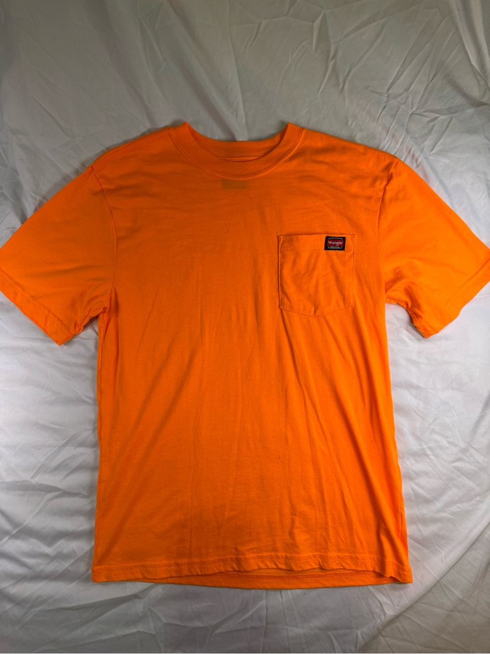 Wrangler Men’s Bright Orange Short-Sleeve Pocket Tee